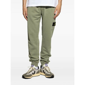 NWT Stone Island patch-pocket cotton joggers sage green size small